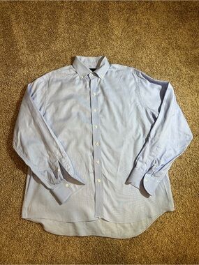 Men's Light Blue Button-Down Dress Shirt - Classic Collar